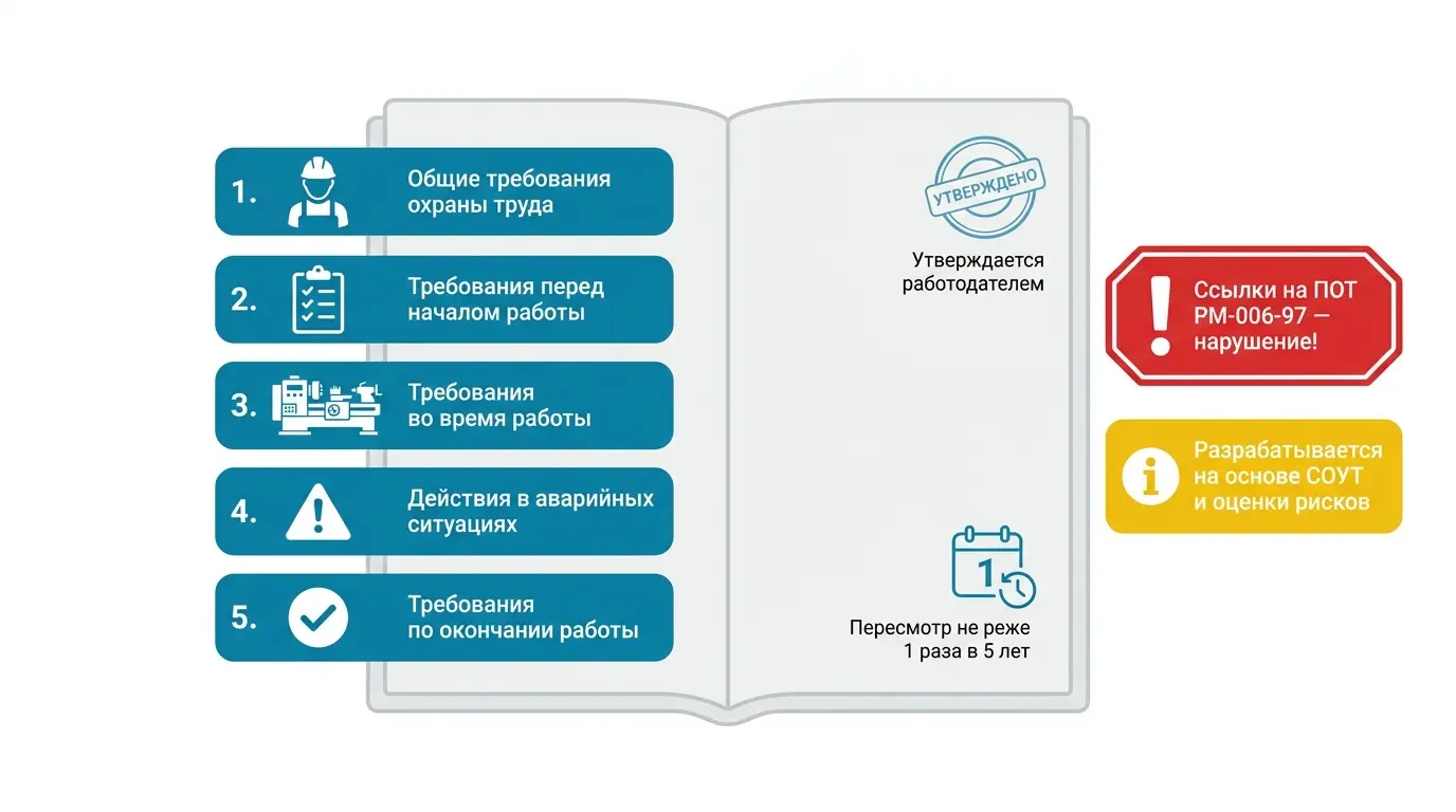 Инструкция по охране труда для токаря: требования к разработке по Приказу Минтруда №772н Инструкция по охране труда для токаря — требования к разработке, структура, Приказ Минтруда 772н